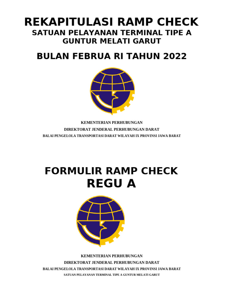Rekap Ramp Check Terminal A Garut | PDF