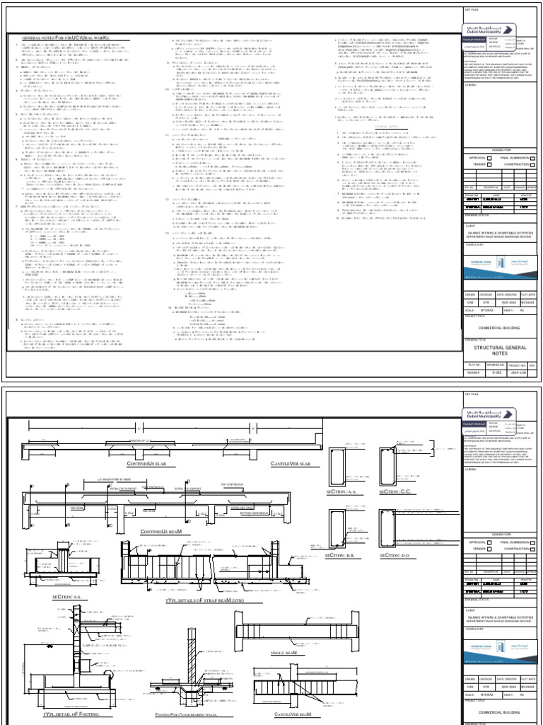 Structural Works General Notes Guide | PDF | Concrete | Column
