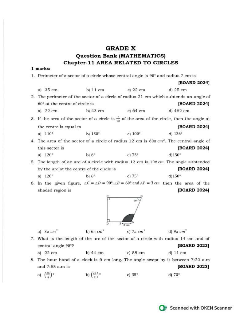 Area Related To Circle 10th 2025-26 | PDF