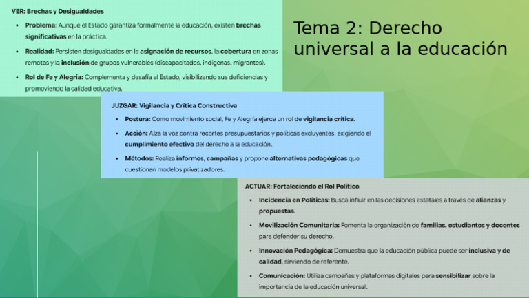 Derecho Universal A La Educación. | PDF