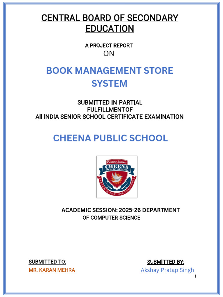 Book Store Management System Project | PDF | My Sql | Python ...