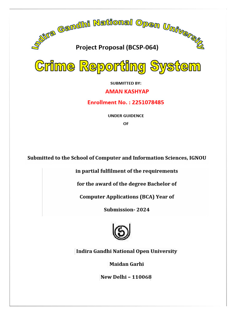 Crime Reporting System Project Proposal | PDF | Software Testing ...