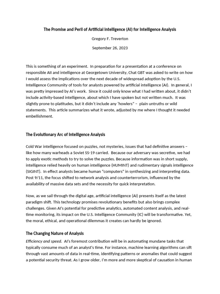 Aiandintelligence Analysissept23 | PDF | Artificial Intelligence ...