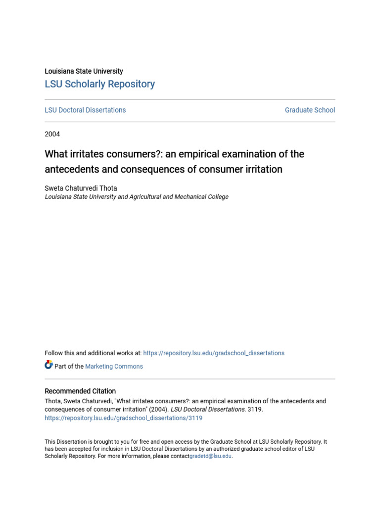 What Irritates Consumers - An Empirical Examination of The Antec | PDF ...