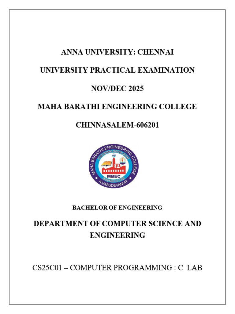 C Programming Lab Practical Guide | PDF | Pointer (Computer Programming ...