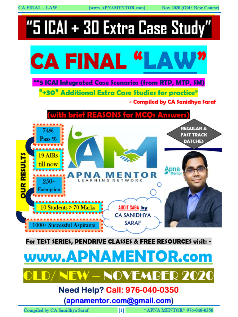 Integrated Case Scenarios by CA Sanidhya Saraf - 251207 - 144918 | PDF ...
