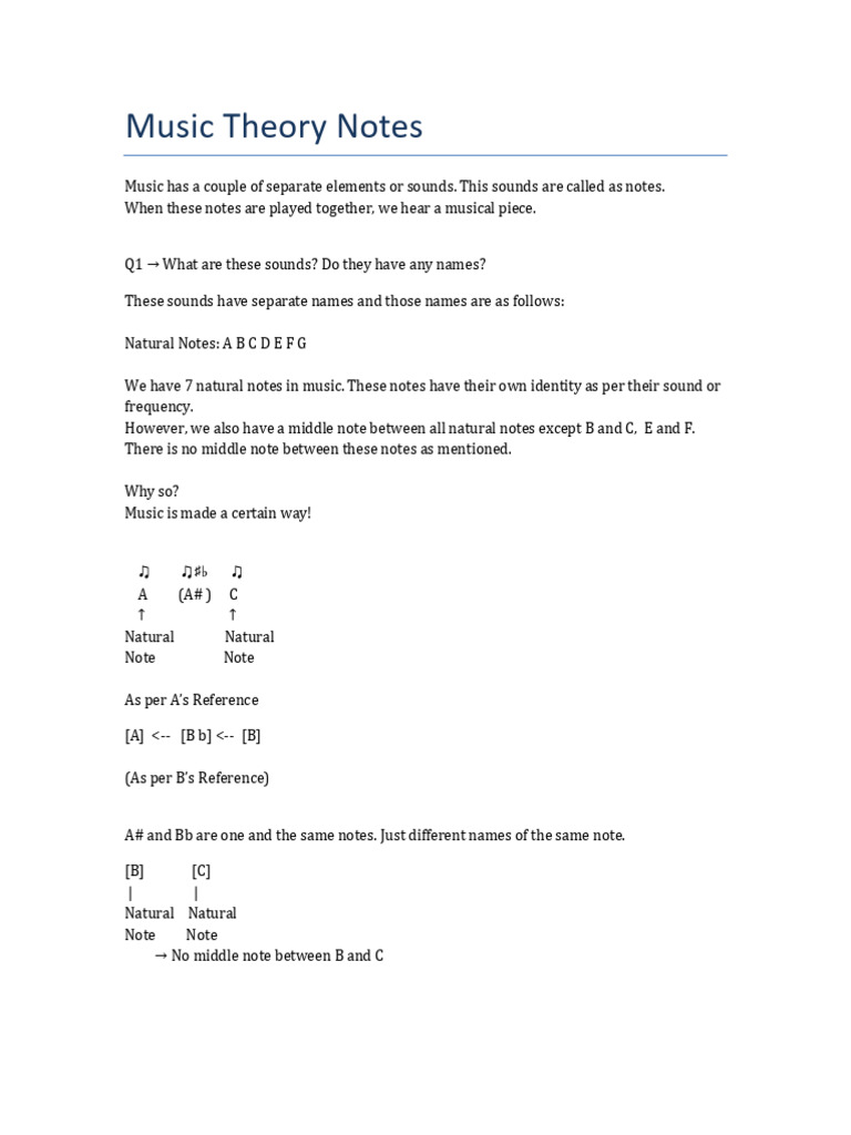 Essential Music Theory Notes Explained | PDF