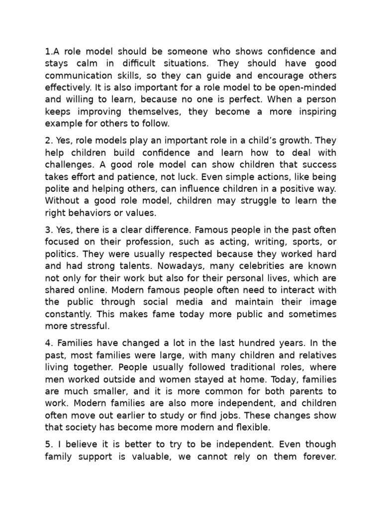 The Importance of Role Models in Life | PDF | Friendship | Adults
