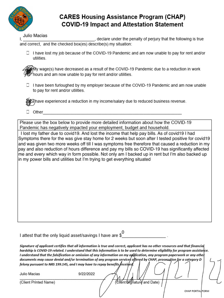 CHAP COVID-19 Housing Assistance Form | PDF | Economies
