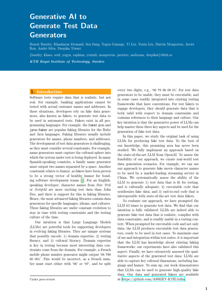 Generating Test Data with LLMs | PDF | Computing | Software Engineering