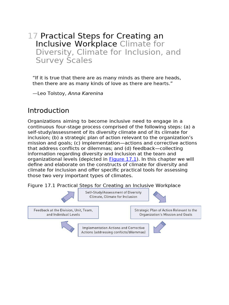 17 Steps for an Inclusive Workplace | PDF | Diversity (Business ...