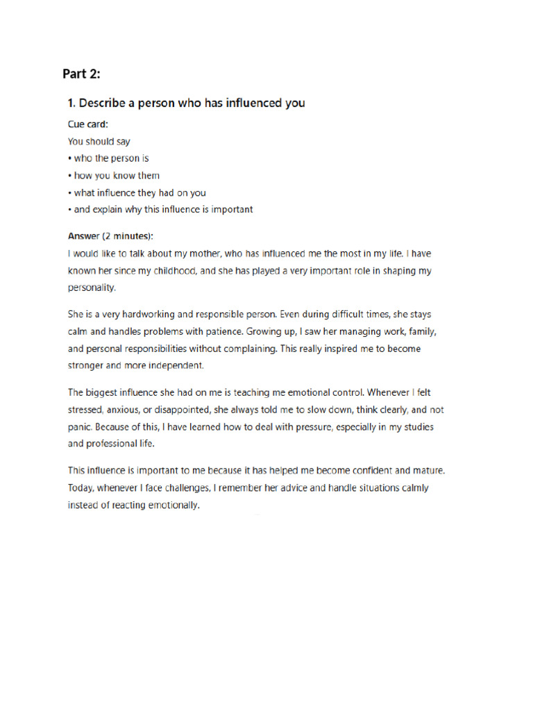 Part 2 - Speaking | PDF