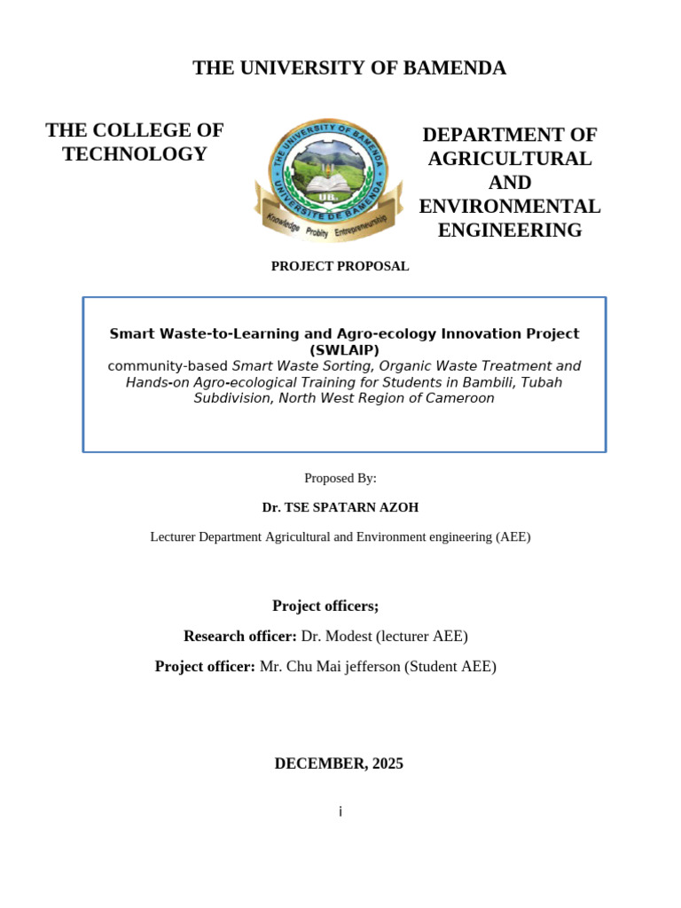 Smart Waste Management Project Proposal | PDF | Sustainability | Waste ...