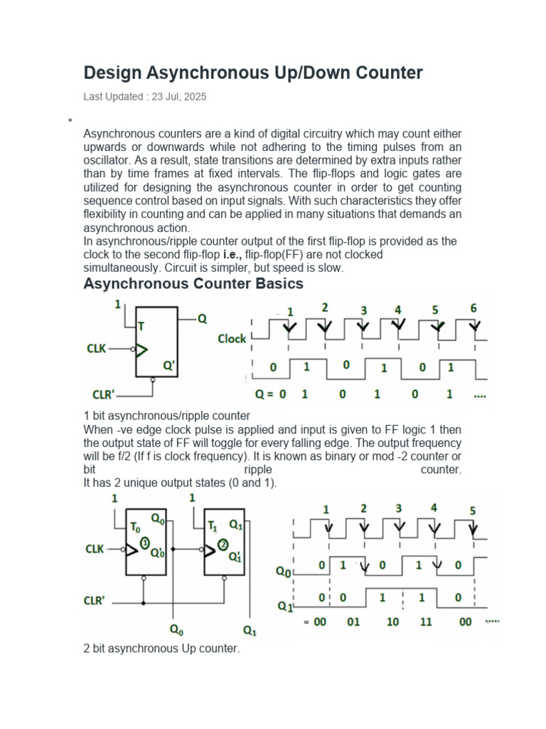 Design of Asynchronous Up/Down Counter | PDF