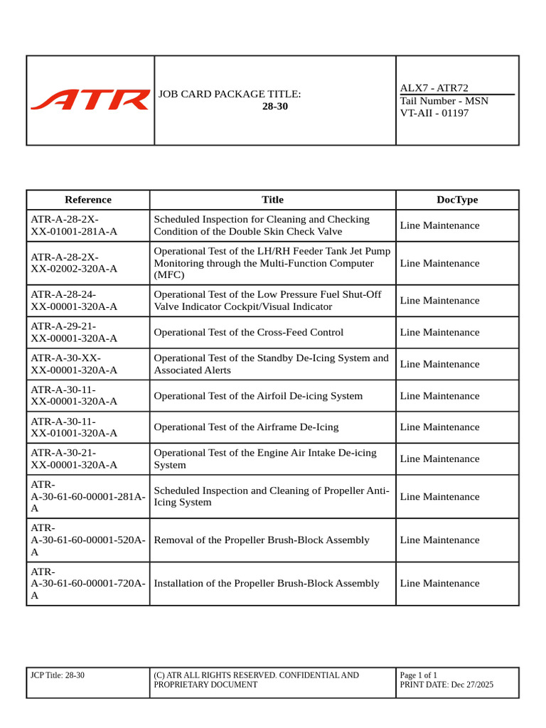 ATR72 Scheduled Inspection Procedures | PDF | Cockpit | Aviation