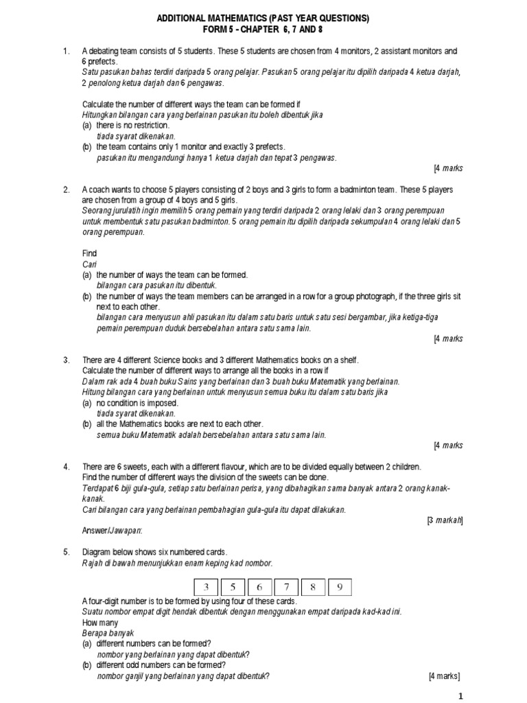 Chapter 6,7,8 Form 5 | PDF