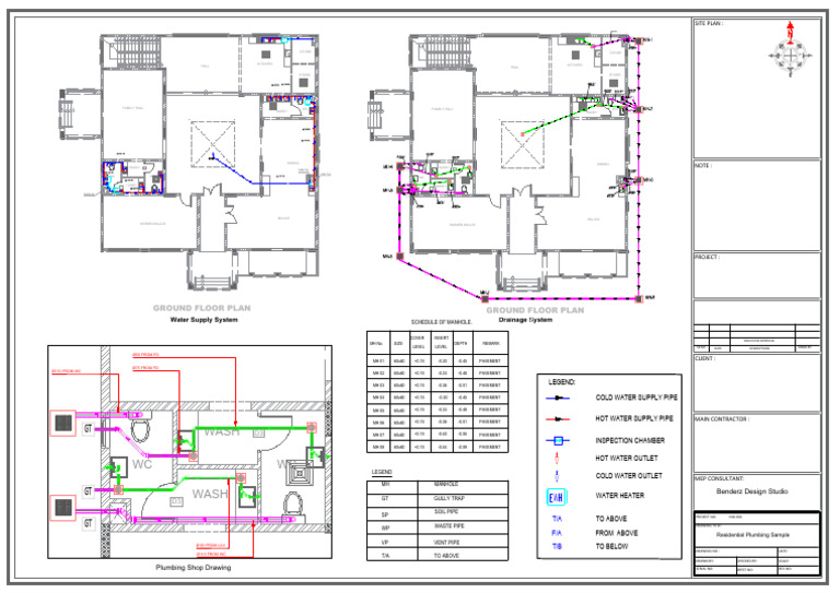 Women's Majlis Plumbing Plan | PDF | Civil Engineering | Hydraulic ...