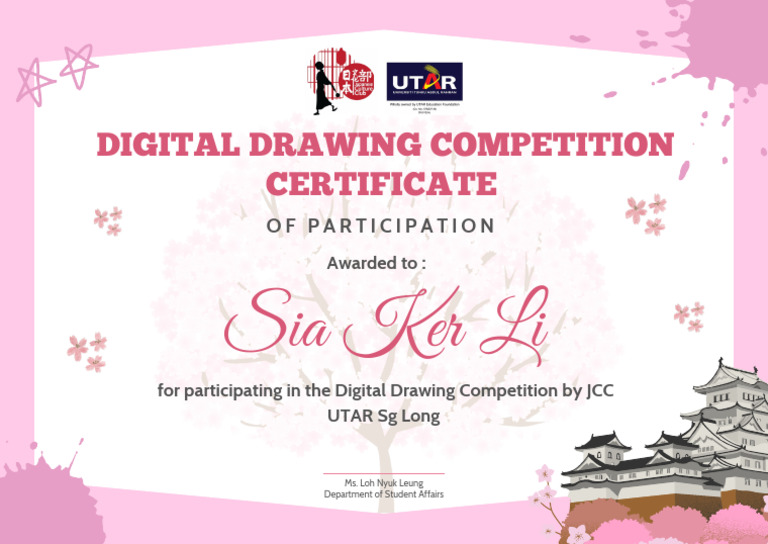 Digital Drawing Competition Certificate | PDF