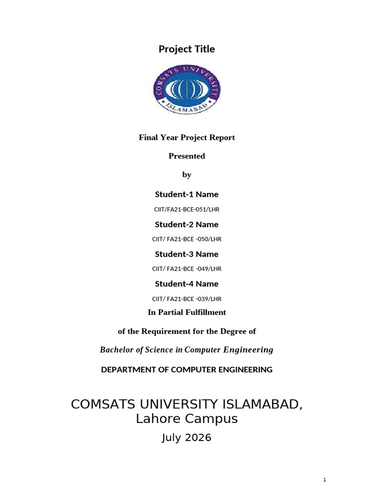 Final Year Project Report - Computer Engineering | PDF | Computing ...
