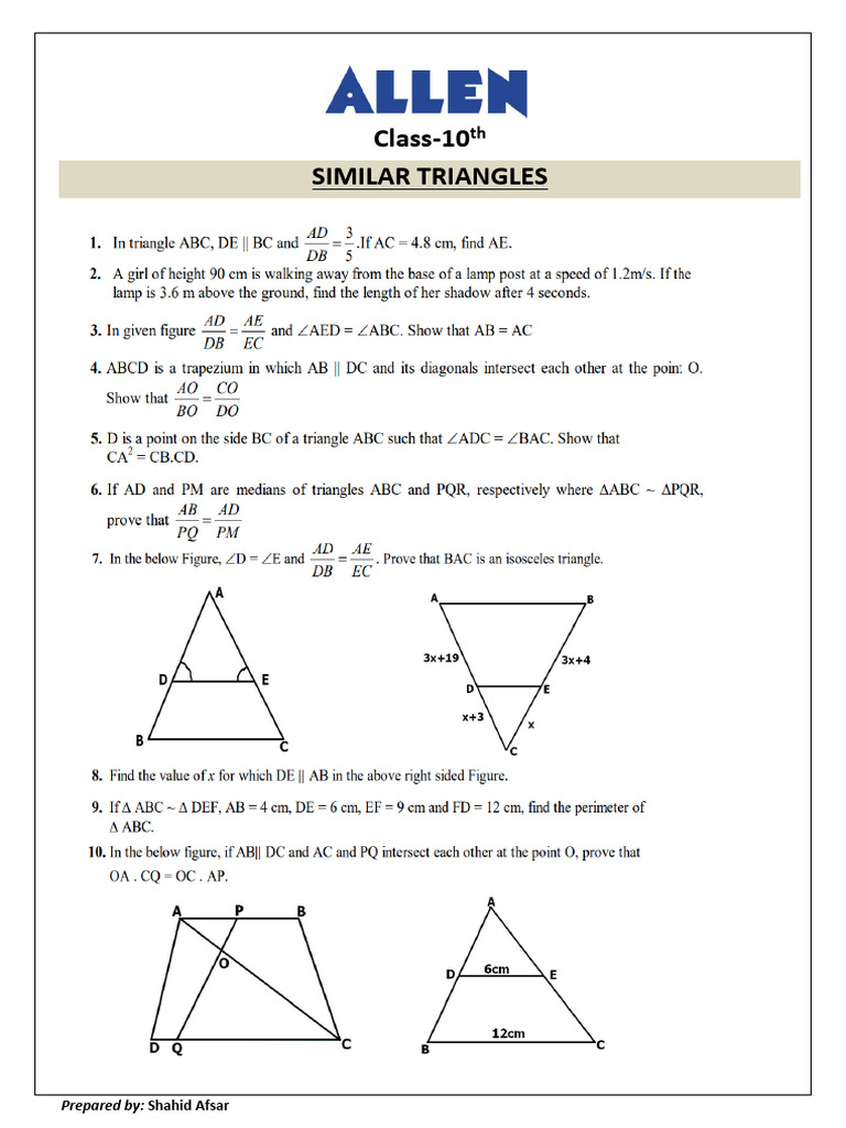Similar Triangles | PDF
