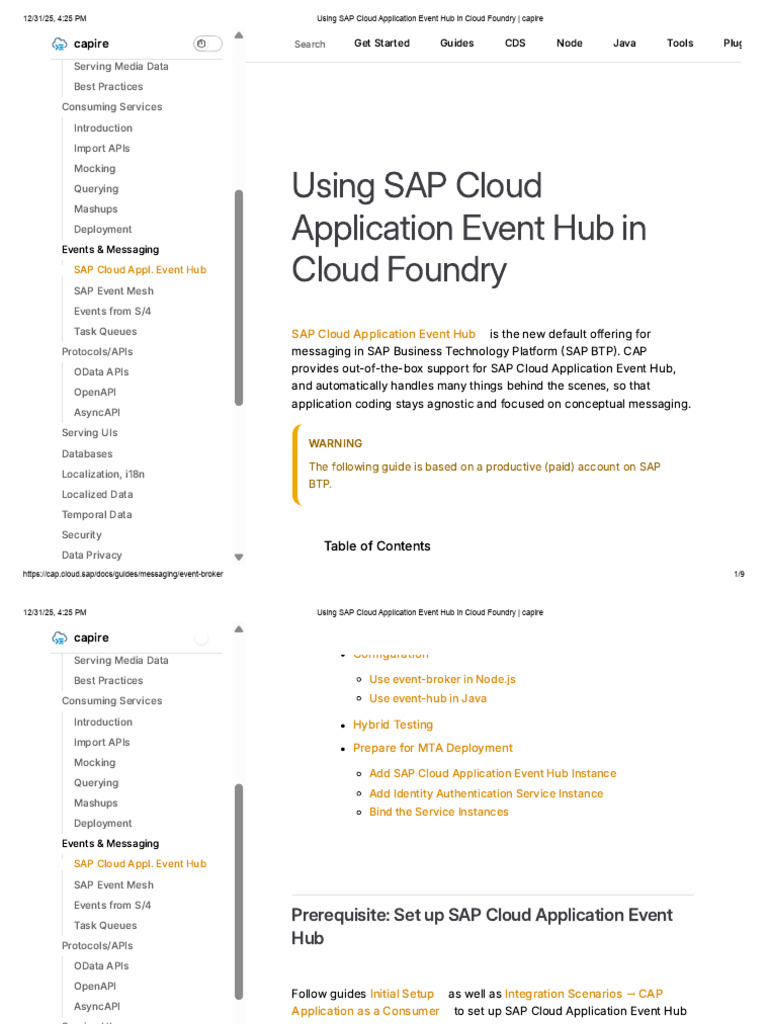 SAP Cloud Event Hub Guide | PDF | Cloud Computing | Databases