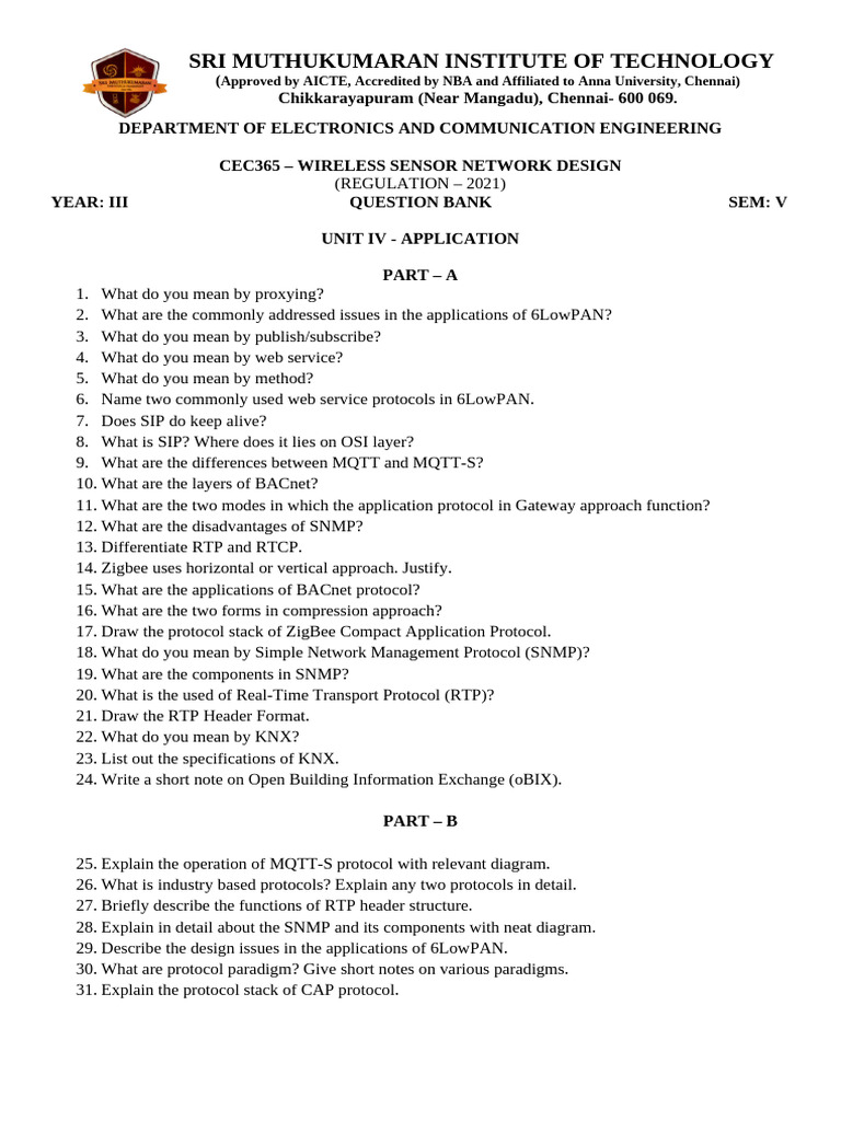 Wireless Sensor Network Design Q&A | PDF | Session Initiation Protocol ...