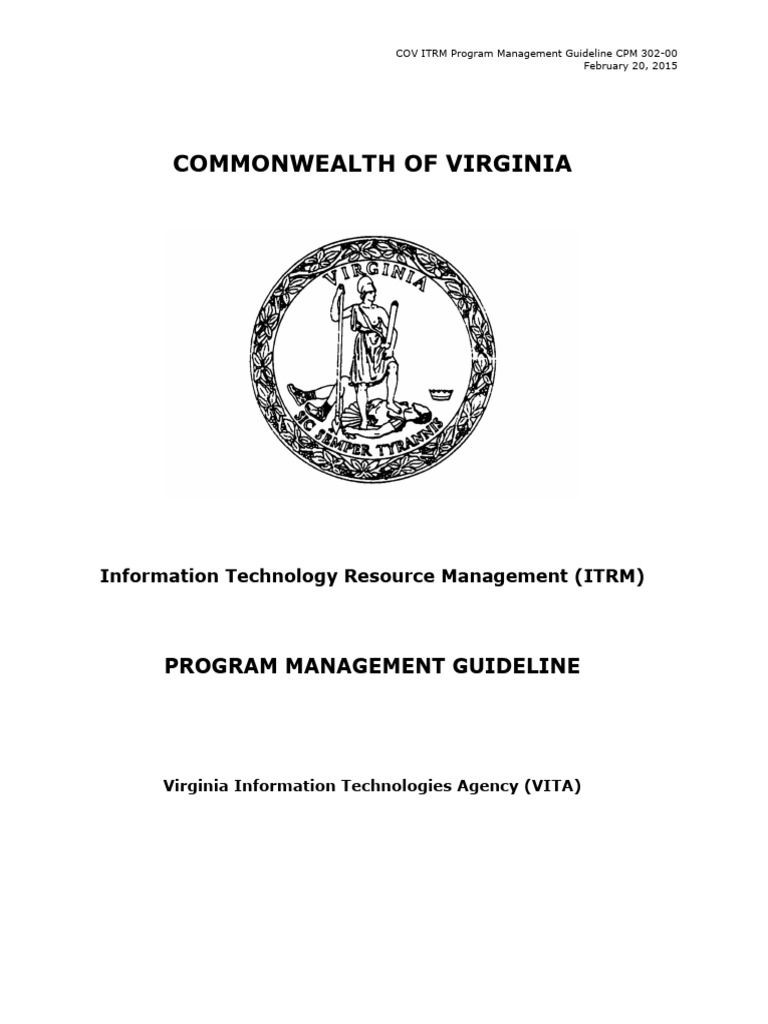 Virginia ITRM Program Management Guide | PDF | Strategic Planning ...