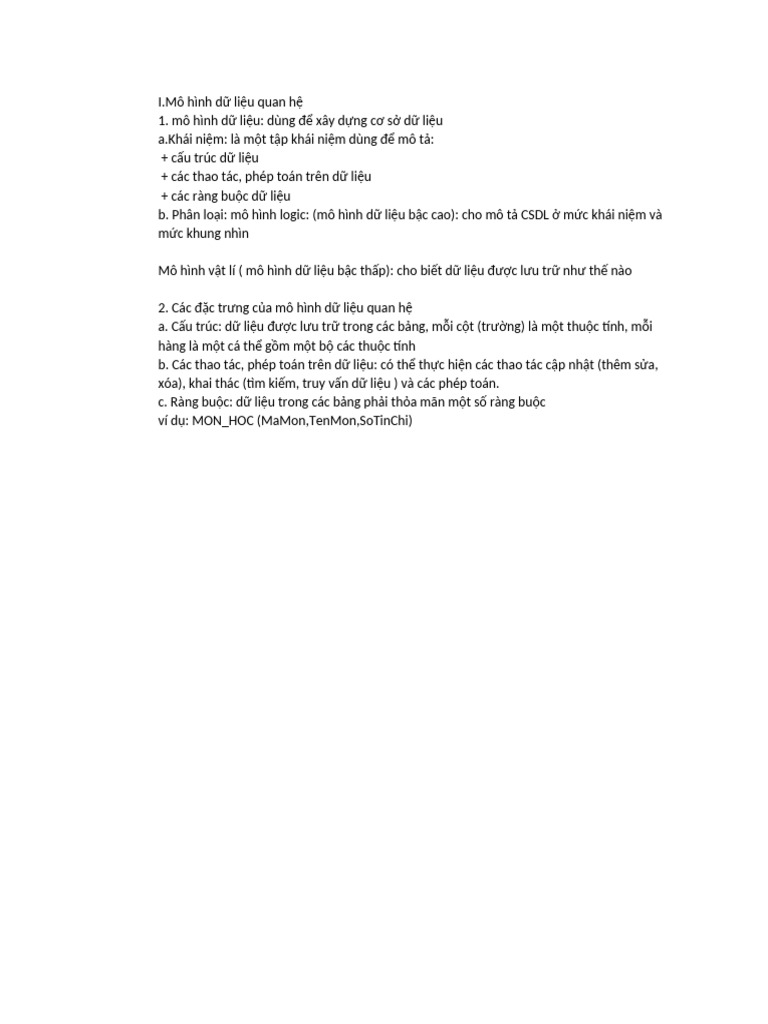 Mo Hình Dữ Liệu Quan Hệ | PDF