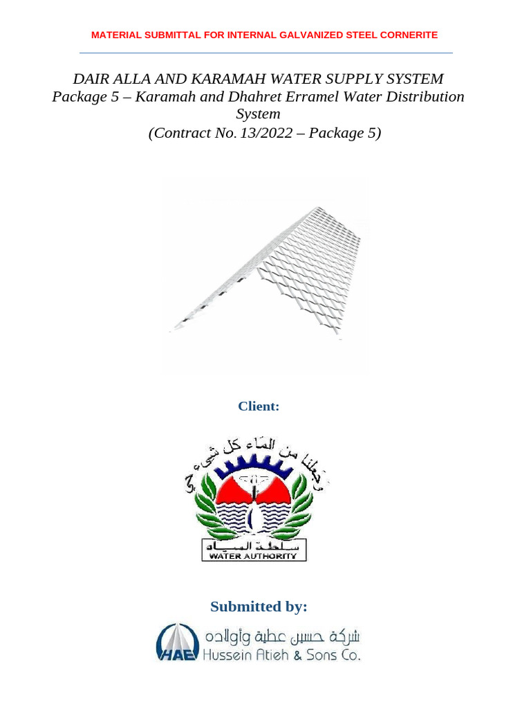 Internal Galvanized Steel Cornerite Submittal | PDF | Galvanization ...