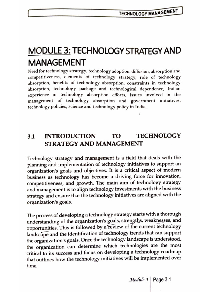 Technology Management M3 | PDF