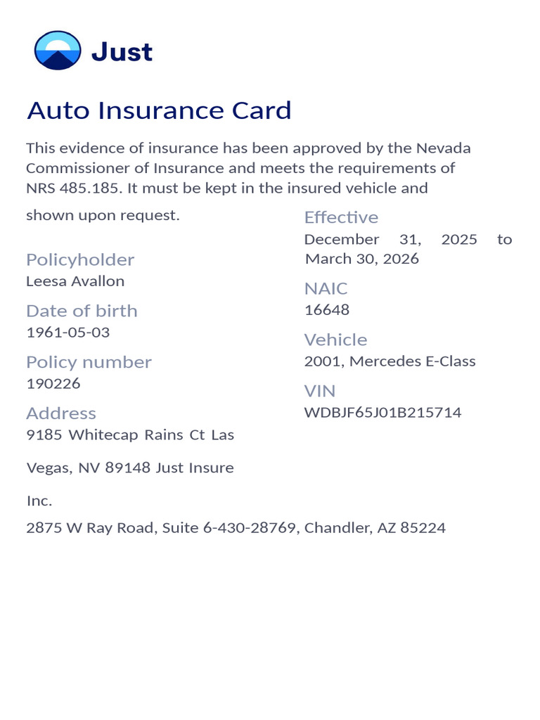 Insurance Card | PDF