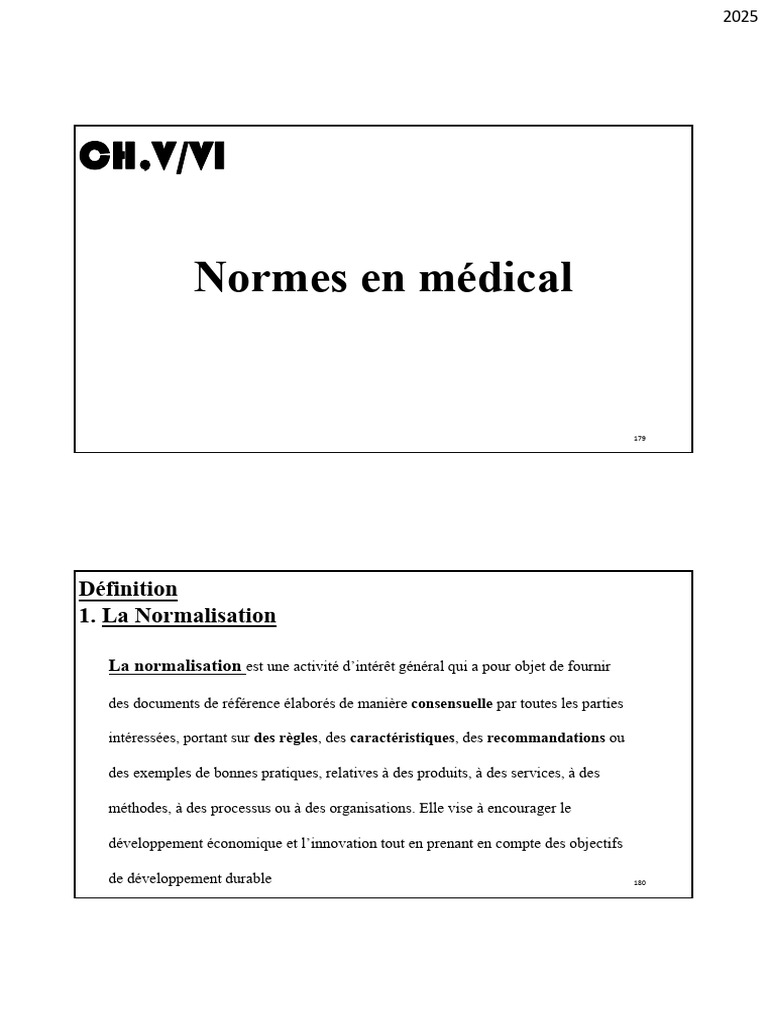 Rôle et Types de Normes Médicales 2025 | PDF | Management de la qualité ...