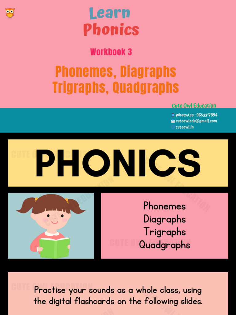 Workbook 03 Phonemes - Diagraphs - Trigraphs - Quadgraphs | PDF
