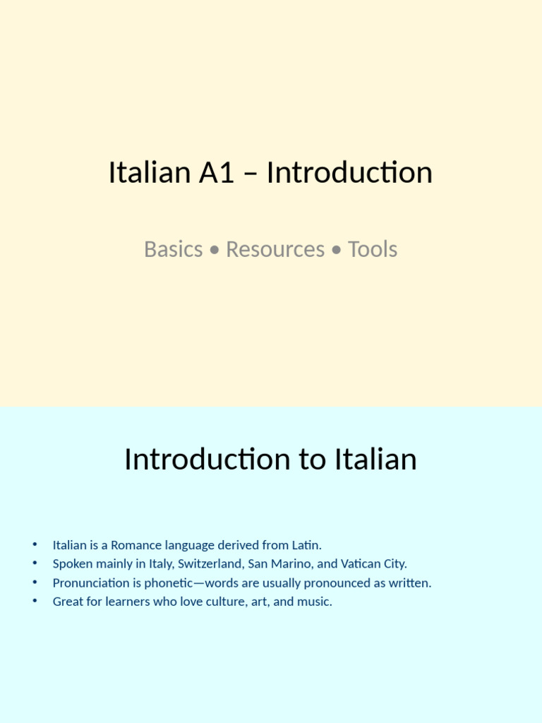 Italian A1 Full Custom | PDF