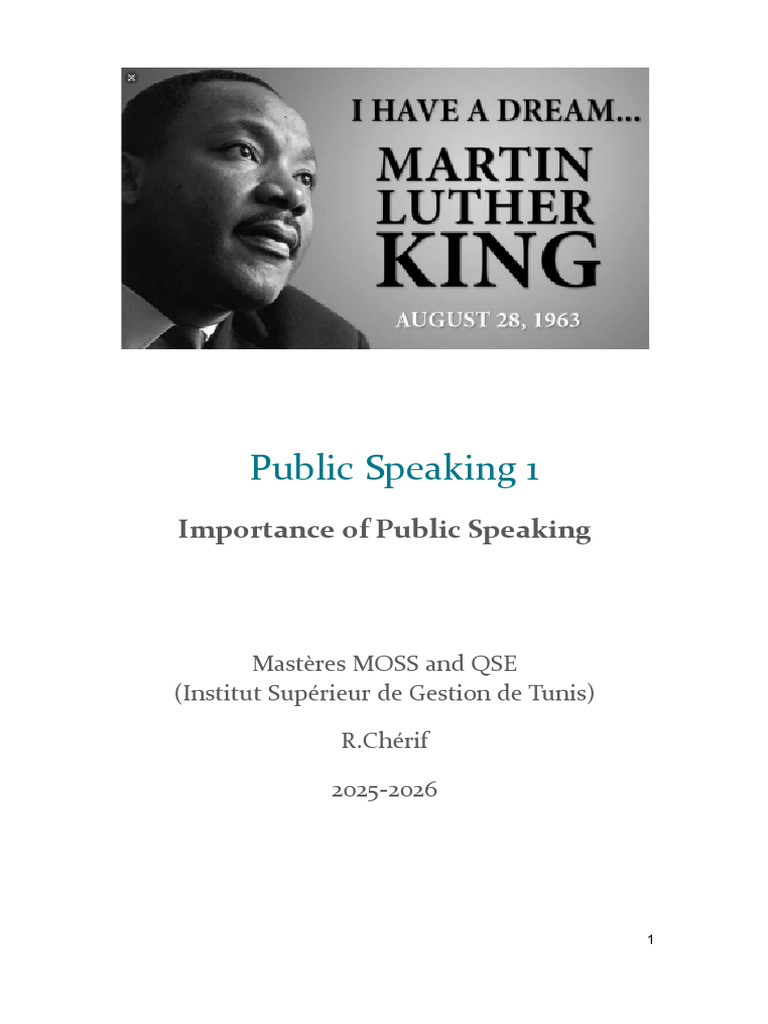 Public Speaking 1 - Importance of Public Speaking | PDF | Public ...