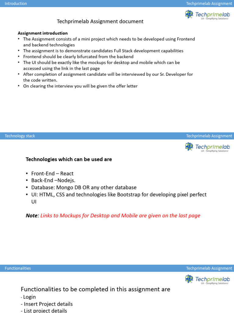 Techprimelab Assignment | PDF | Information Technology | Software