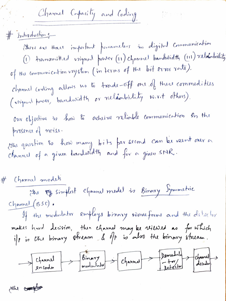 Channel Coding Handwritten RHL | PDF