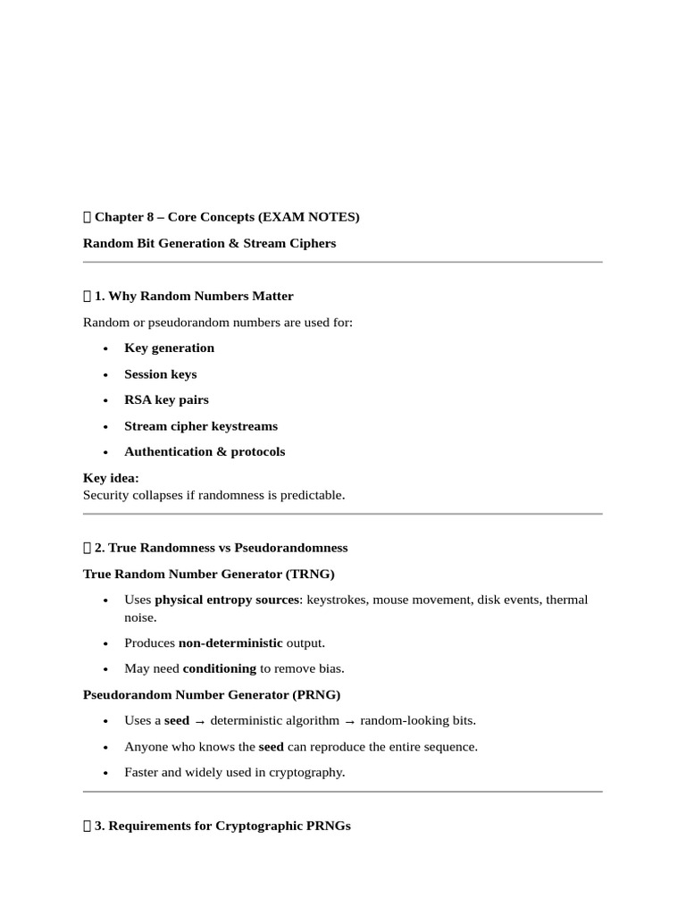 CH08 Notes CSE310 NawalSharif 1083915 | PDF | Secrecy | Cryptography