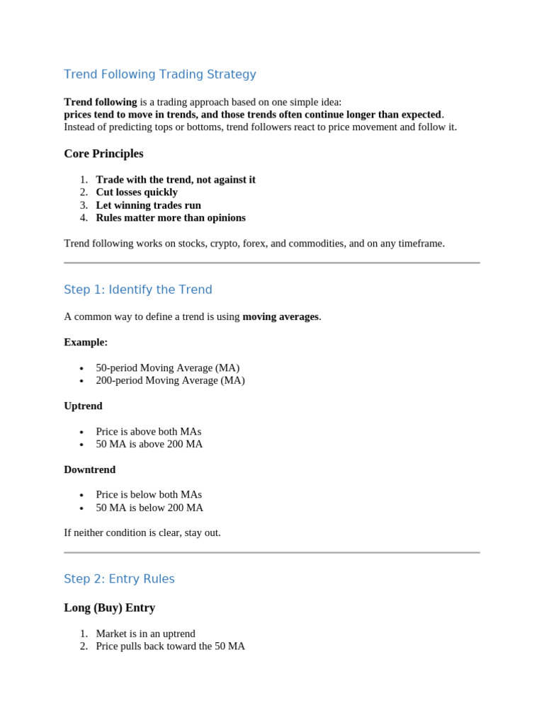 Trend Following Strategy | PDF | Financial Economics | Business