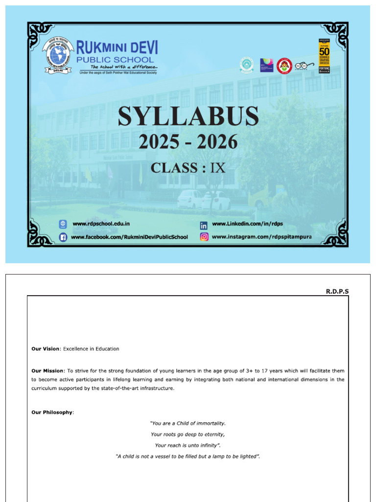 Class 9 Syllabus 2025 26 | PDF