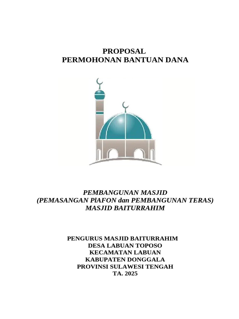 Permohonan Dana Pembangunan Masjid | PDF
