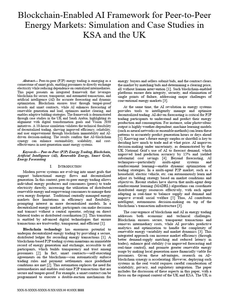 Blockchain AI for P2P Energy Trading | PDF | Artificial Intelligence ...