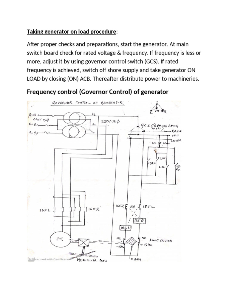 Generator Load Procedure & Frequency Control | PDF | Electric Generator ...