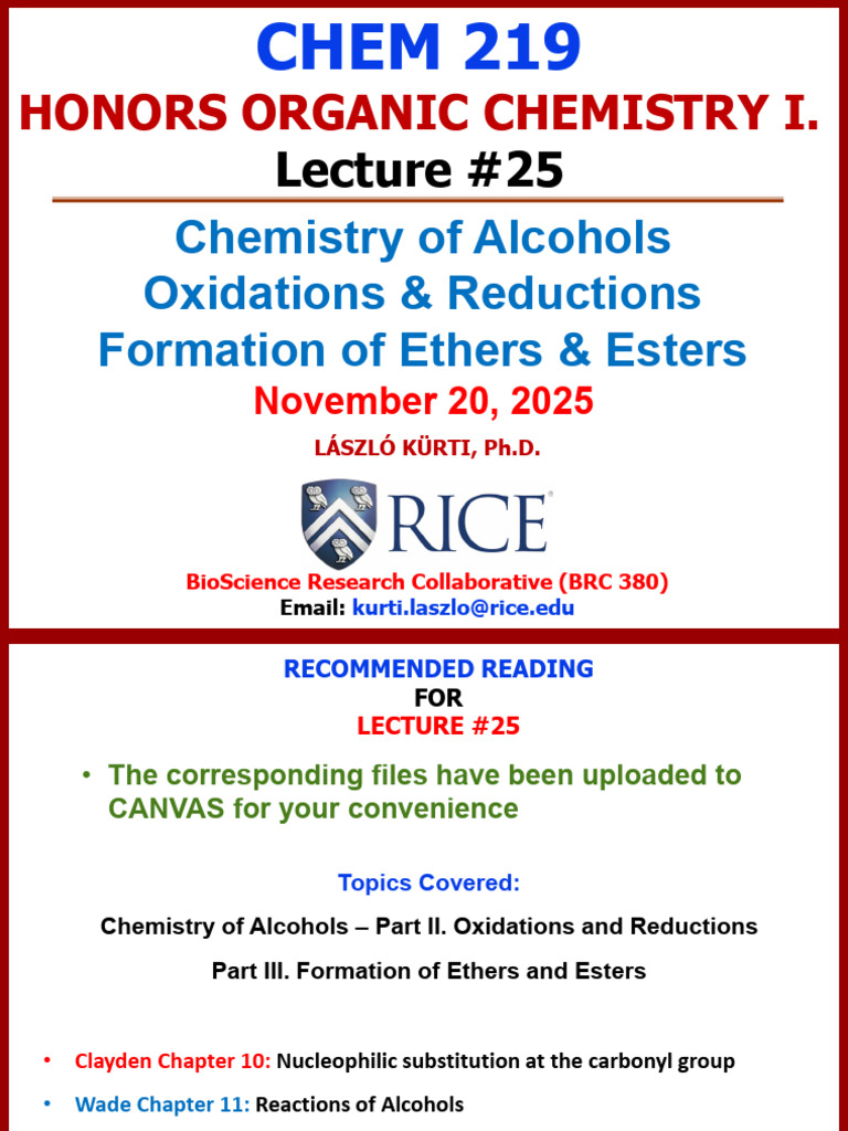 Alcohols: Oxidation, Reduction, Ethers, Esters | PDF | Ester | Ether
