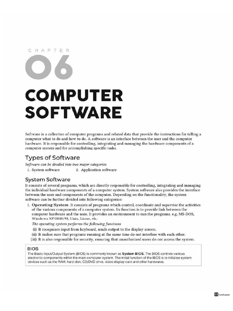 Computer Software (Note + MCQ & Ans) | PDF