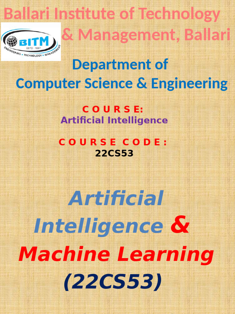 AI Course Overview and Definitions | PDF | Artificial Intelligence ...