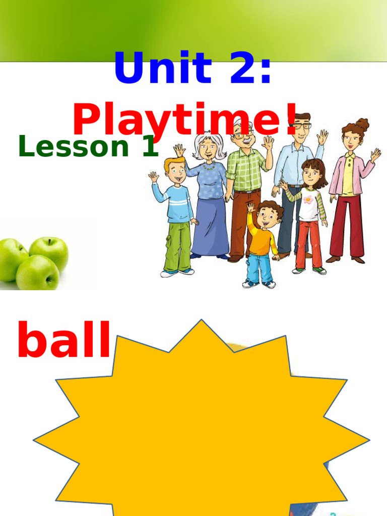 Playtime Vocabulary Lessons for Kids | PDF