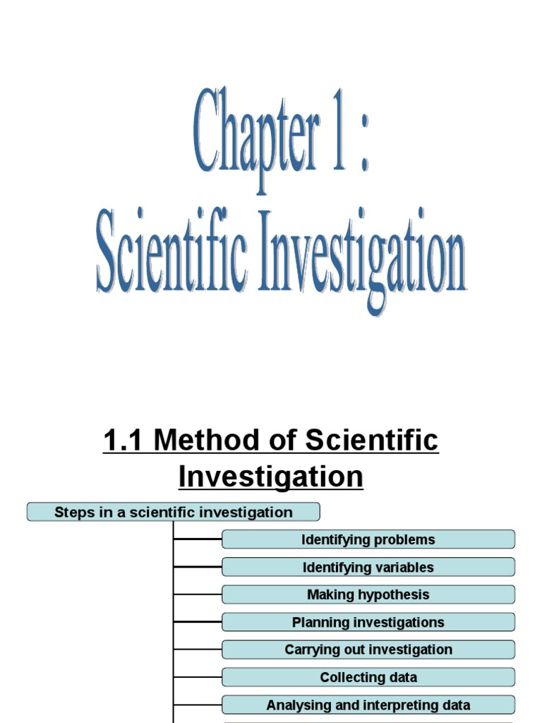 Chapter 1 Scientific Investigation  Experiment 