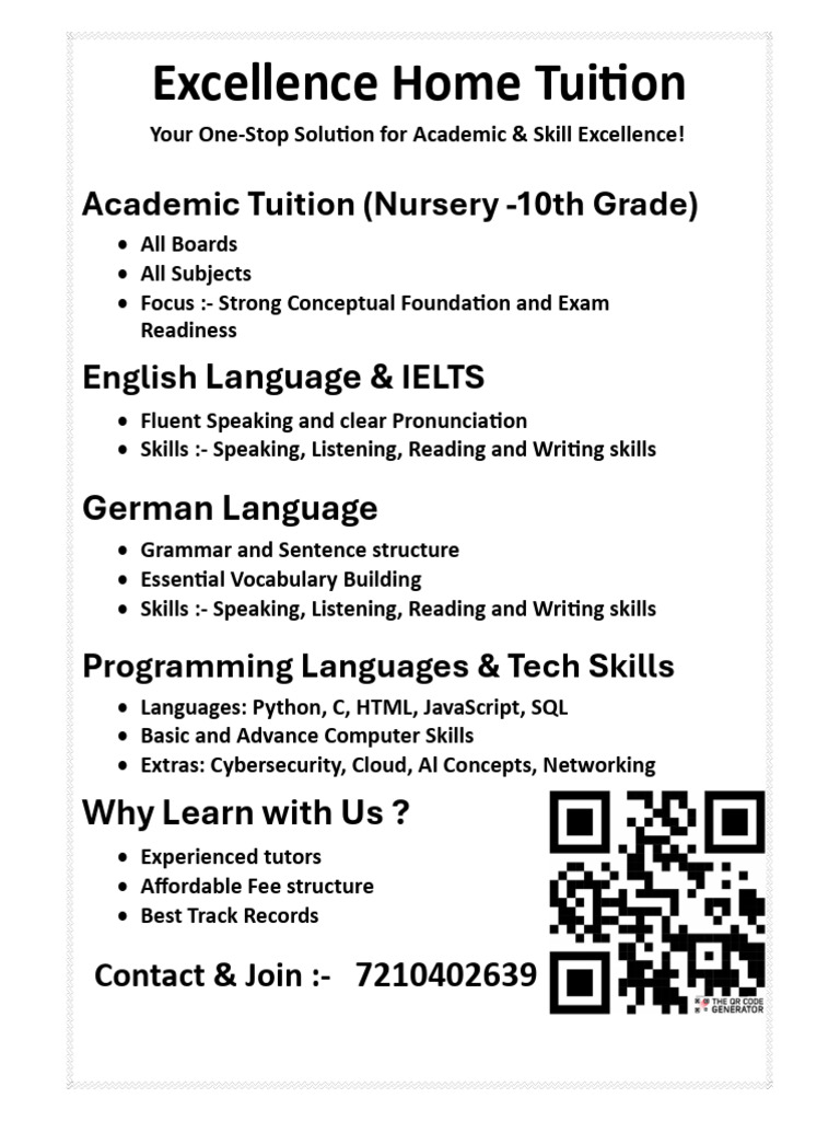 Comprehensive Academic & Skill Tuition | PDF