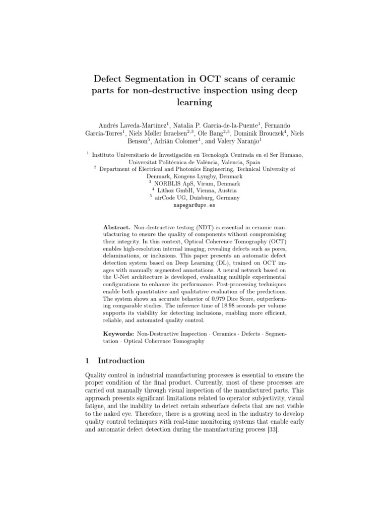 Deep Learning for OCT Defect Segmentation | PDF | Image Segmentation ...